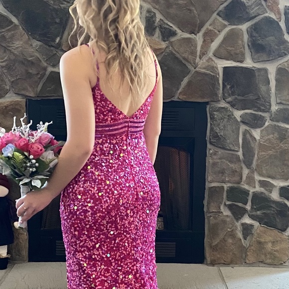 Rachel Allan pink sequence dress - Picture 4 of 4